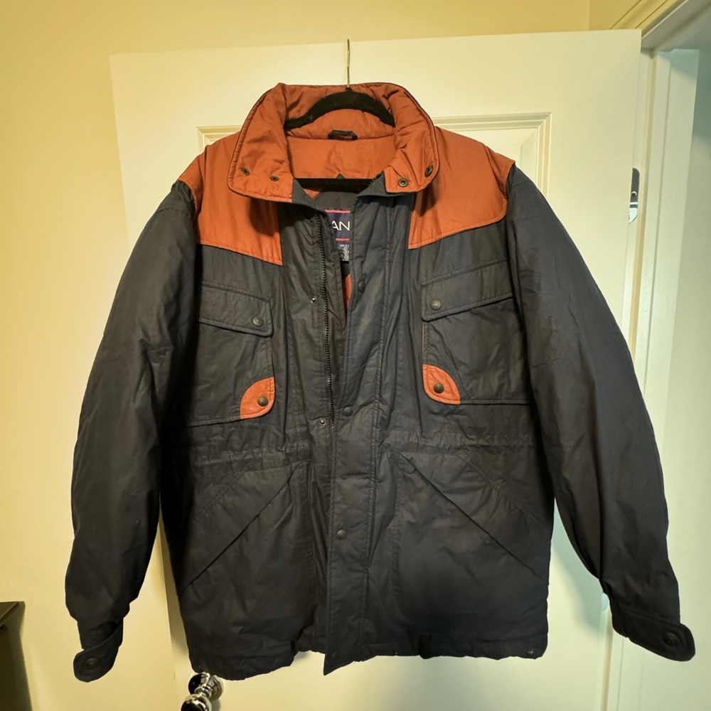 Men’s Gant vintage winter jacket burnt orange and navy